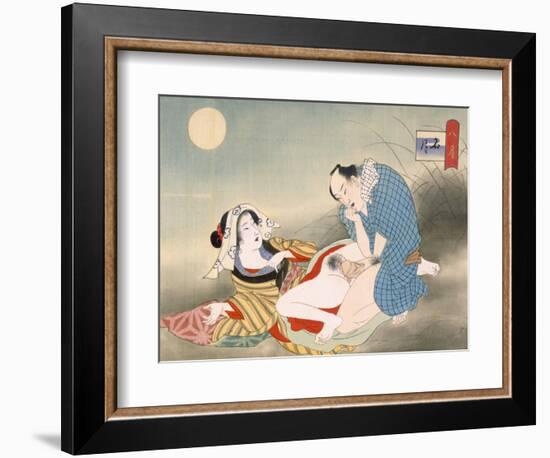 Couple Making Love in the Moonlight-Japanese School-Framed Giclee Print