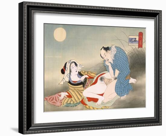 Couple Making Love in the Moonlight-Japanese School-Framed Giclee Print