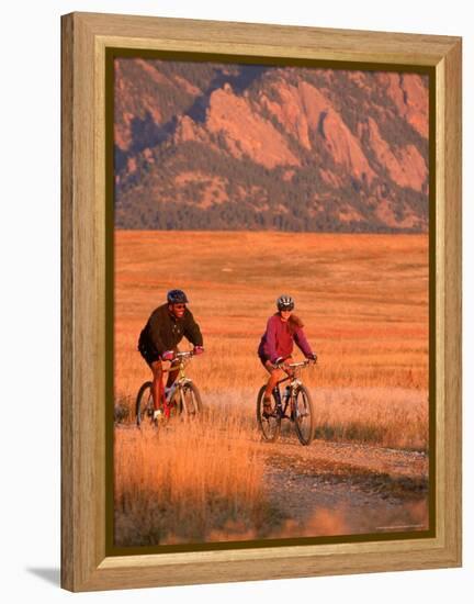 Couple Mountain Biking, CO-Chris Rogers-Framed Premier Image Canvas