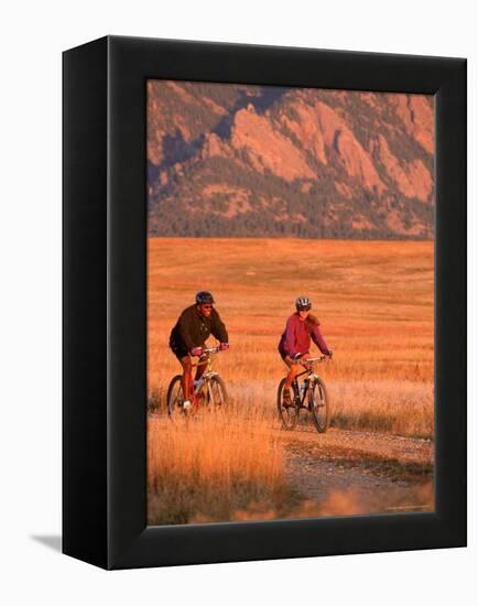 Couple Mountain Biking, CO-Chris Rogers-Framed Premier Image Canvas