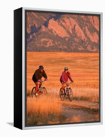 Couple Mountain Biking, CO-Chris Rogers-Framed Premier Image Canvas