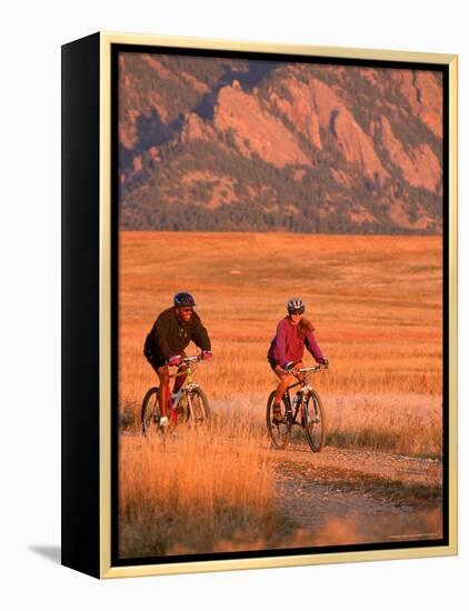 Couple Mountain Biking, CO-Chris Rogers-Framed Premier Image Canvas