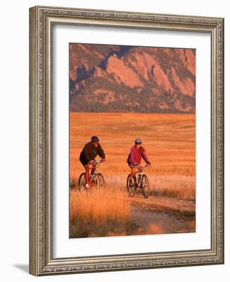 Couple Mountain Biking, CO-Chris Rogers-Framed Photographic Print