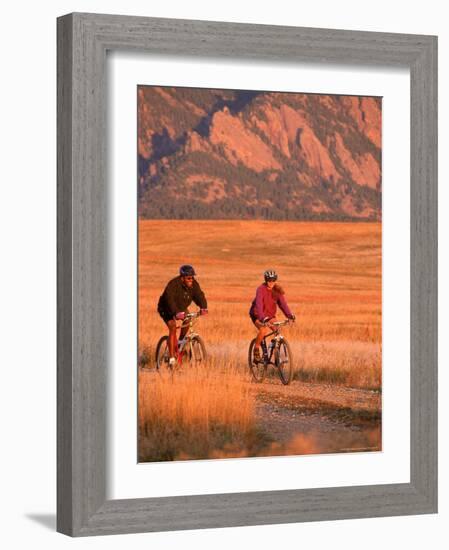 Couple Mountain Biking, CO-Chris Rogers-Framed Photographic Print