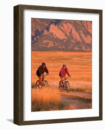 Couple Mountain Biking, CO-Chris Rogers-Framed Photographic Print