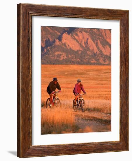 Couple Mountain Biking, CO-Chris Rogers-Framed Photographic Print