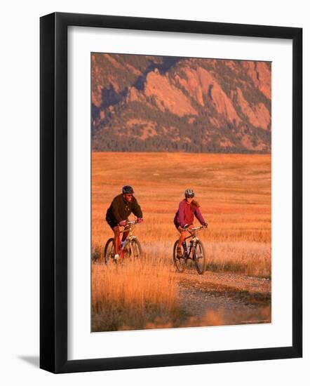 Couple Mountain Biking, CO-Chris Rogers-Framed Photographic Print