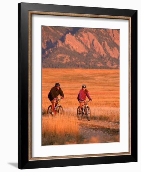 Couple Mountain Biking, CO-Chris Rogers-Framed Photographic Print