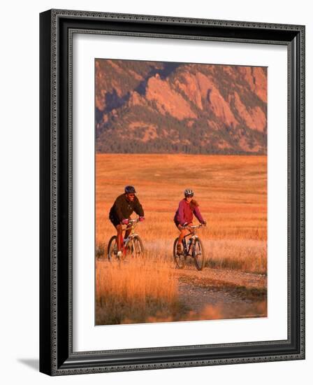 Couple Mountain Biking, CO-Chris Rogers-Framed Photographic Print