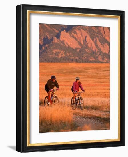 Couple Mountain Biking, CO-Chris Rogers-Framed Photographic Print