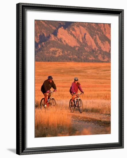 Couple Mountain Biking, CO-Chris Rogers-Framed Photographic Print