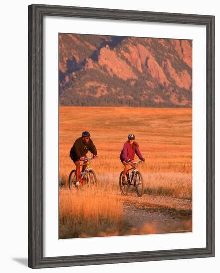 Couple Mountain Biking, CO-Chris Rogers-Framed Photographic Print