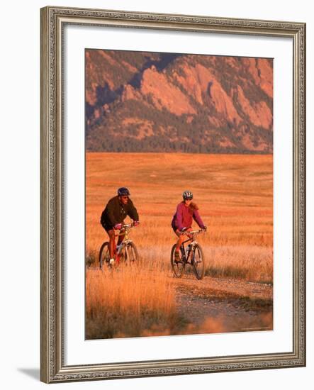 Couple Mountain Biking, CO-Chris Rogers-Framed Photographic Print