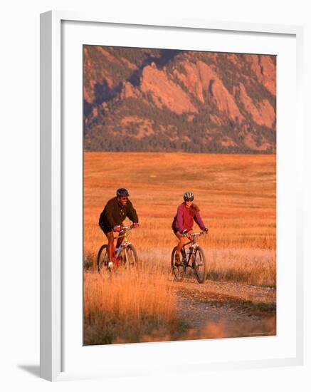 Couple Mountain Biking, CO-Chris Rogers-Framed Photographic Print