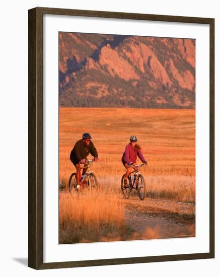 Couple Mountain Biking, CO-Chris Rogers-Framed Photographic Print