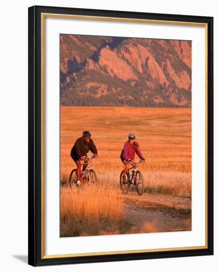 Couple Mountain Biking, CO-Chris Rogers-Framed Photographic Print