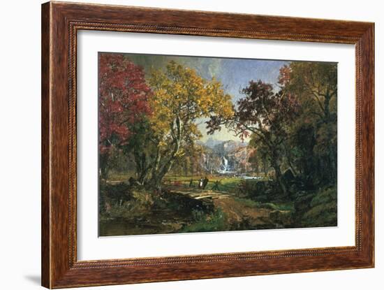 Couple on a Bridge, 1876-Jasper Francis Cropsey-Framed Giclee Print