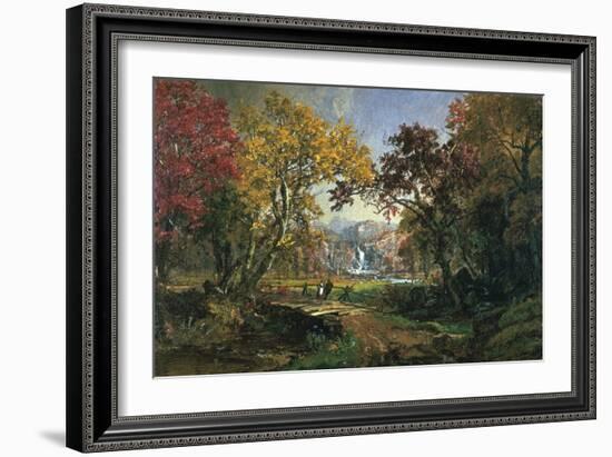 Couple on a Bridge, 1876-Jasper Francis Cropsey-Framed Giclee Print