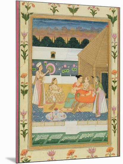 Couple on a Terrace at Sunset, from the Small Clive Album (Opaque W/C on Paper)-Mughal-Mounted Giclee Print