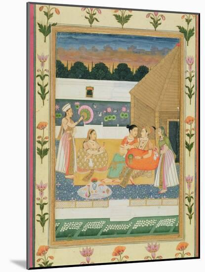 Couple on a Terrace at Sunset, from the Small Clive Album (Opaque W/C on Paper)-Mughal-Mounted Giclee Print