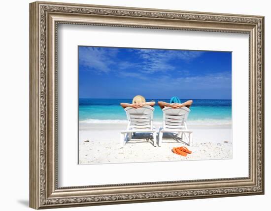 Couple On A Tropical Beach-haveseen-Framed Photographic Print