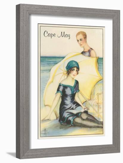 Couple on Beach, Cape May-null-Framed Art Print