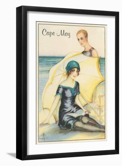 Couple on Beach, Cape May-null-Framed Art Print