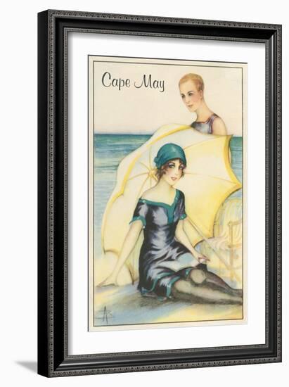 Couple on Beach, Cape May-null-Framed Art Print