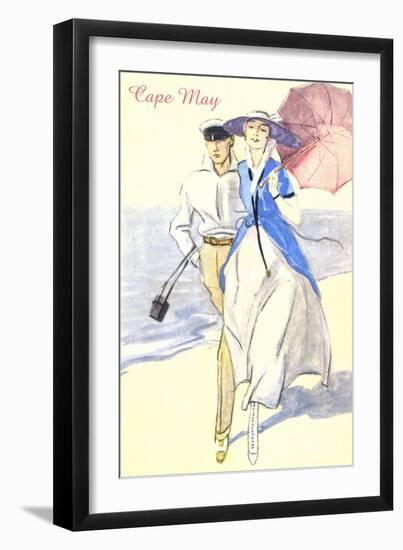 Couple on Beach, Cape May-null-Framed Art Print