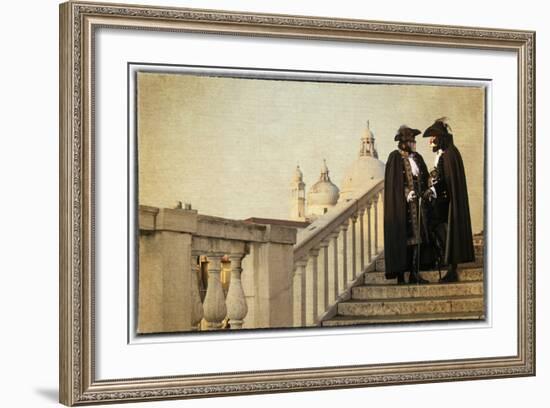 Couple on Bridge During Carnival, Venice, Italy-Darrell Gulin-Framed Photographic Print