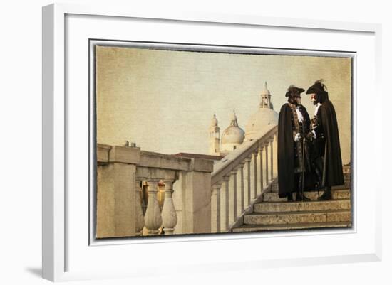 Couple on Bridge During Carnival, Venice, Italy-Darrell Gulin-Framed Photographic Print