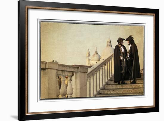 Couple on Bridge During Carnival, Venice, Italy-Darrell Gulin-Framed Photographic Print