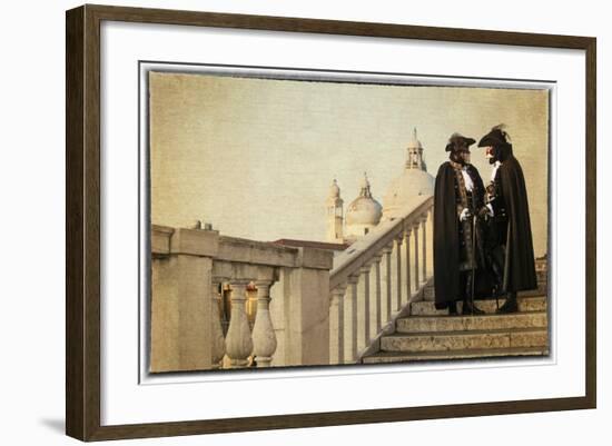 Couple on Bridge During Carnival, Venice, Italy-Darrell Gulin-Framed Photographic Print