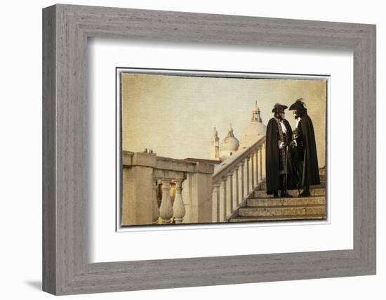 Couple on Bridge During Carnival, Venice, Italy-Darrell Gulin-Framed Photographic Print