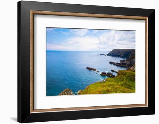 Couple on Cliff Top, Godrevy, Cornwall, England, United Kingdom, Europe-Kav Dadfar-Framed Photographic Print