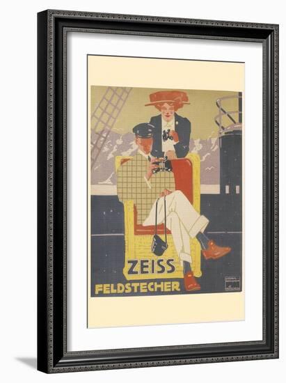 Couple on Cruise Ship, Binoculars-null-Framed Premium Giclee Print