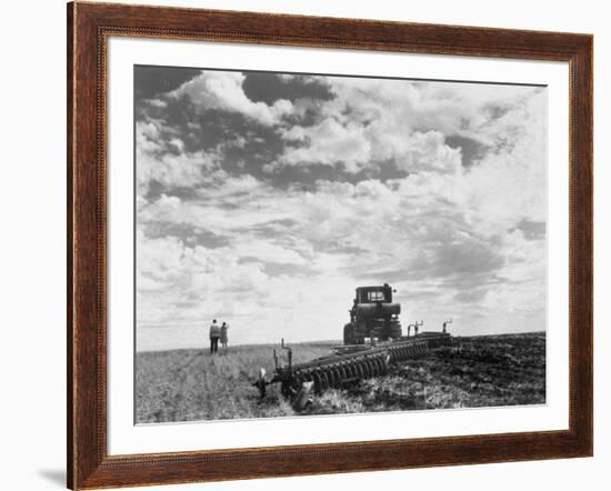 Couple on Field Being Harrowed at Verblud State Collective Farm, South of Moscow, Rostov, Russia-Margaret Bourke-White-Framed Premium Photographic Print