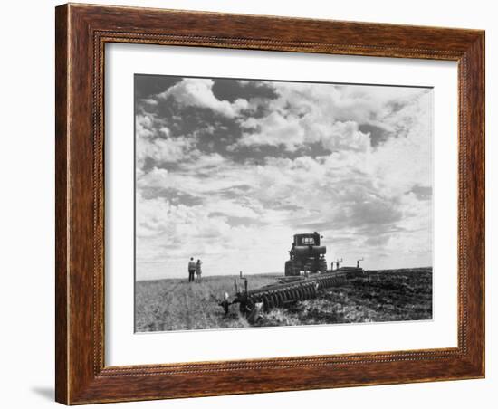 Couple on Field Being Harrowed at Verblud State Collective Farm, South of Moscow, Rostov, Russia-Margaret Bourke-White-Framed Photographic Print