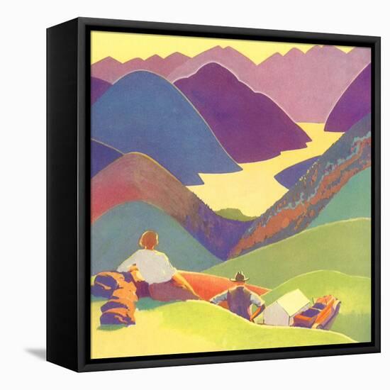 Couple on Hills, 1927-null-Framed Premier Image Canvas