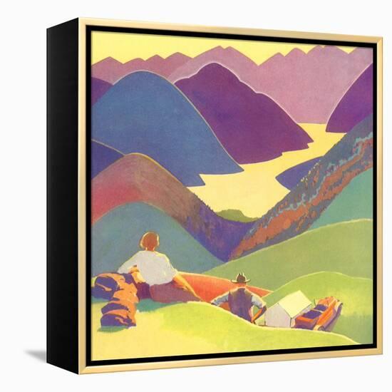 Couple on Hills, 1927-null-Framed Premier Image Canvas