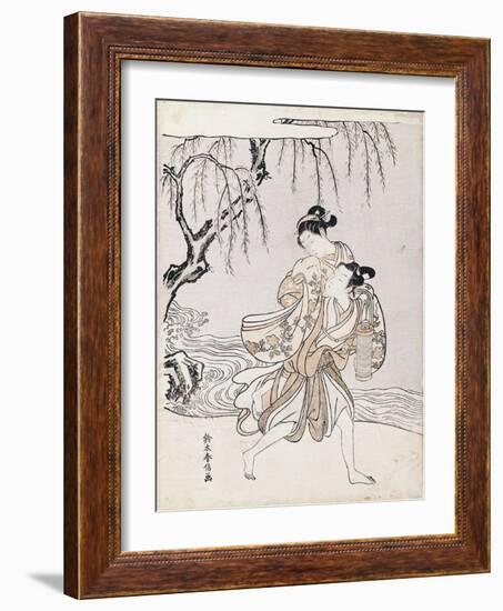 Couple on the Banks of the River-Suzuki Harunobu-Framed Giclee Print