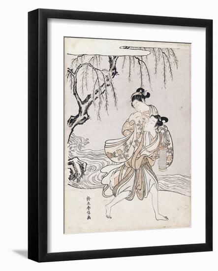 Couple on the Banks of the River-Suzuki Harunobu-Framed Giclee Print