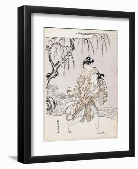 Couple on the Banks of the River-Suzuki Harunobu-Framed Giclee Print