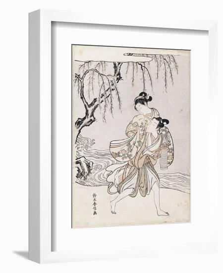 Couple on the Banks of the River-Suzuki Harunobu-Framed Giclee Print