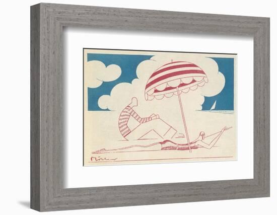 Couple on the Beach-Moller-Framed Photographic Print