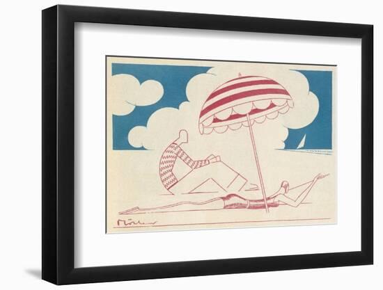 Couple on the Beach-Moller-Framed Photographic Print