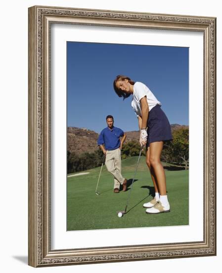 Couple on the Golf Cource-Chris Trotman-Framed Photographic Print