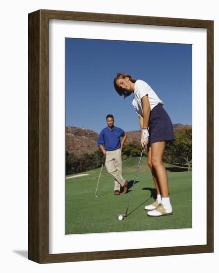 Couple on the Golf Cource-Chris Trotman-Framed Photographic Print