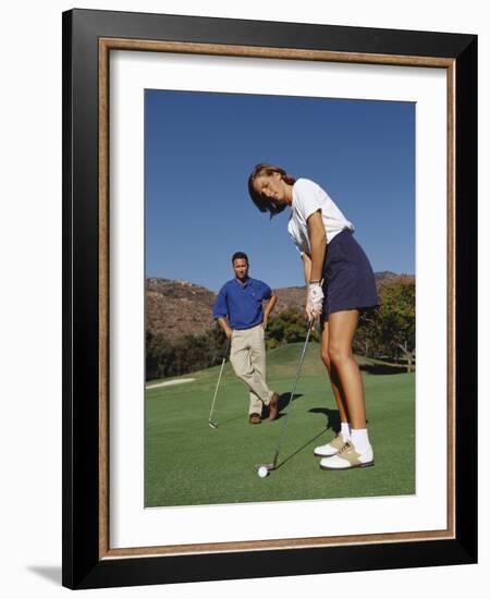 Couple on the Golf Cource-Chris Trotman-Framed Photographic Print