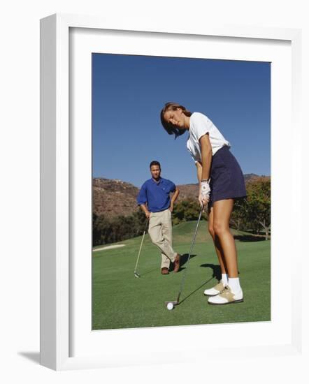 Couple on the Golf Cource-Chris Trotman-Framed Photographic Print